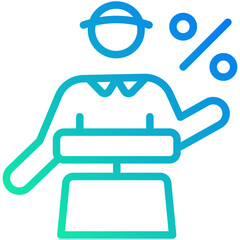 cashier gradient line icon