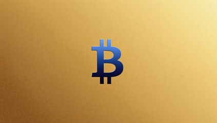 Digital currency symbol on a shimmering gold backdrop, representing business and finance concepts