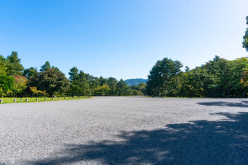 crushed rock road in the park