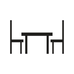 Minimalist dining set illustration perfect for home decor websites and clean interior designs featuring table and chairs in a modern, simple style