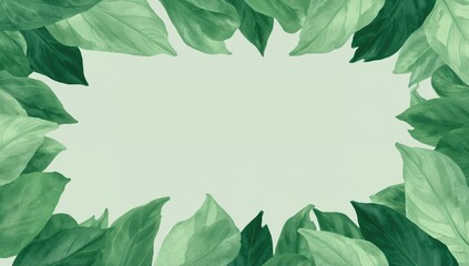 Naklejka premium Background with green leaf texture and space for text