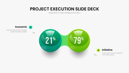 Simple Campaign 2 Step Infographic Frame Template. Consulting Showcase Slideshow Layout Vector Illustration. Clean Proposal Two Element Chart Presentation Design.