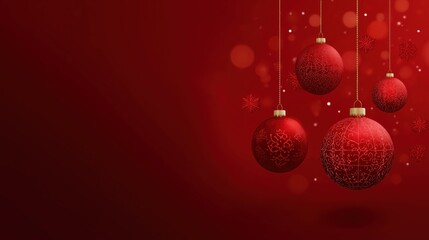 Beautiful and Elegant Red Christmas Ornaments on a Bright and Festive Background Scene