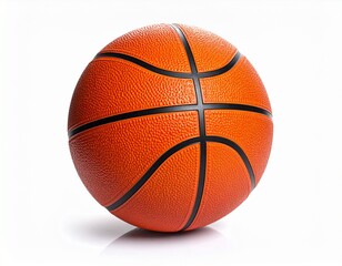 Fototapeta premium Realistic Basketball Ball Isolated on White Background – Clean Studio Shot