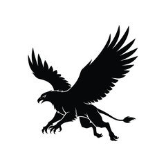 Fierce Gryphon Eagle Lion Attack Vector Illustration