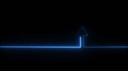 Glowing neon line icon and up arrow isolated on transparent black background. Arrow growth up concept , Money, profit, investment, growth busines, finance and success .abstract neon arrow.4k video - Powered by Adobe