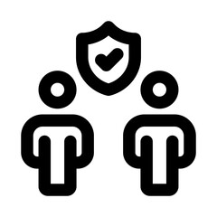 Family Safety Icon, Caring Outline Design for Protection, Security, and Togetherness