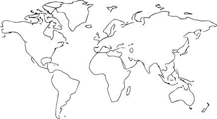 Obraz premium Dotted world map vector illustration, global network connection concept, modern technology background, digital earth design for infographic and web use