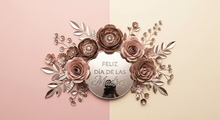 Romantic Floral Background with “Feliz Día de las Madres” Message