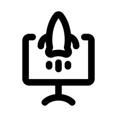 Startup Launch Icon, Creative Outline Design for Business, Innovation, and Growth