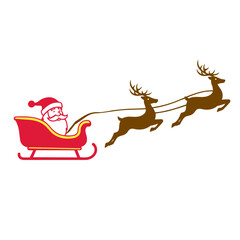Fototapeta premium santa claus with sleigh