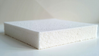 White foam sheet, soft and versatile material on a plain background