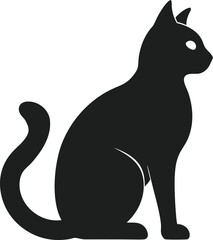 american shorthair cat silhoutte icon on transparent background