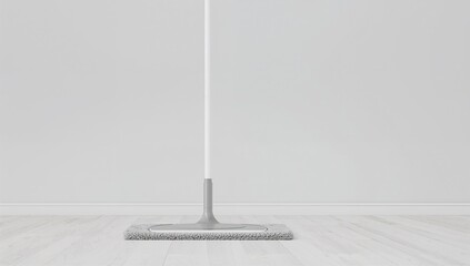 Cleaning mop placed on a bright surface