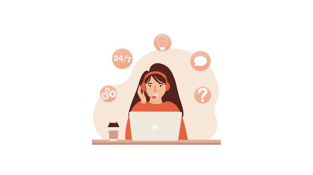 Customer service representative managing 247 online support