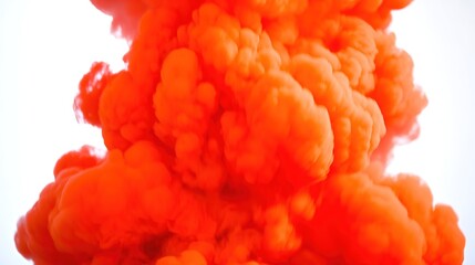 reaction. Dramatic red powder explosion against white, captured with dynamic motion blur. event key visuals, club posters, designed for fitness apps and gym onboarding, drives event promotion.