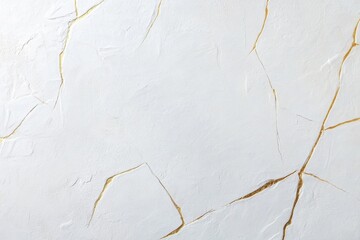 Fototapeta premium Cracked Stone Texture: A detailed shot captures a textured stone surface, featuring an elegant pattern of fine gold cracks, highlighting a natural and luxurious aesthetic.