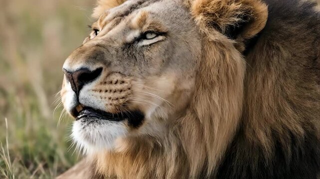 Roaring Majesty - A Close-Up of a Lions Powerful Snarl.