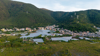 Aerial photography of grape plantations