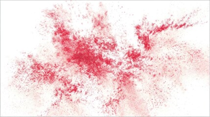 reaction. Dramatic red powder explosion against white, captured with dynamic motion blur. event key visuals, club posters, designed for fitness apps and gym onboarding, drives event promotion.