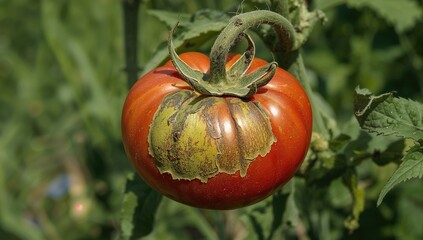 Obraz premium Tomato plant disease damage