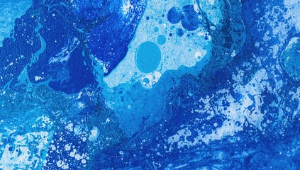 Modern acrylic artwork featuring blue splashes
