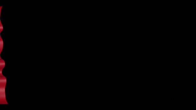China Curtain Flag Transition Animation on Alpha Channel, Loop
