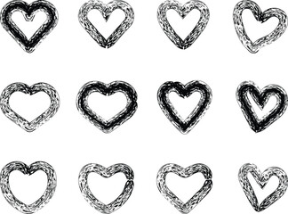 heart, hearts, hand drawn heart, doodle heart, sketch heart, grunge heart, scribble heart, love symbol, romantic design, valentine heart, ink heart, vector heart, black heart, cute heart, outline hear