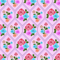 seamless pattern with flowers, Hand drawn vintage floral pattern. Ornamental botanical flower pattern. Traditional, for fabric, textiles, clothing, wrapping paper, backdrop, banner, illustration