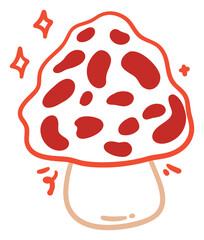 Mushroom with Sparkles Sticker