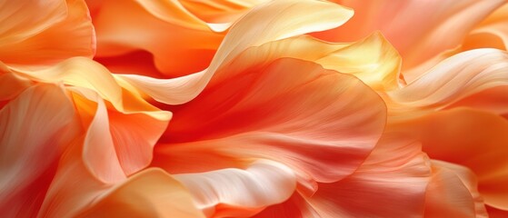 Delicate flower petals soft orange and peach hues smooth texture flowing lines