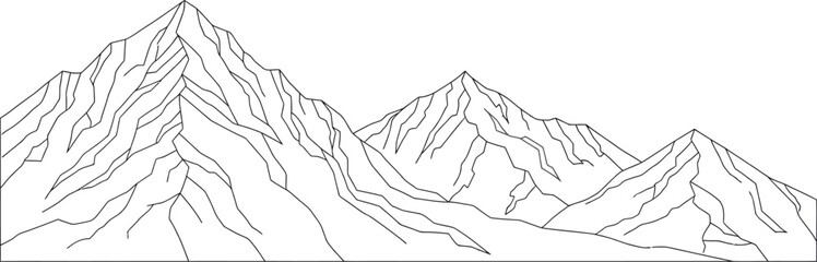 Snowy mountain peaks under a bright sun shining with golden rays of sunlight