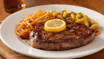 Tasty grilled beef dish for menu layout