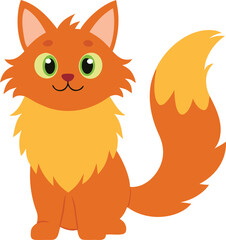 cute maine coon cat illustration with detailed transparent background © Md.Ali