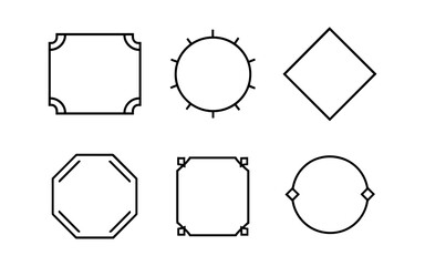 Geometric shape set with round, square, and octagon designs