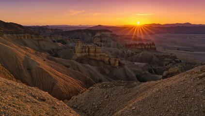 Naklejka premium Natural reserve of Bardenas Reales in northern Spain
