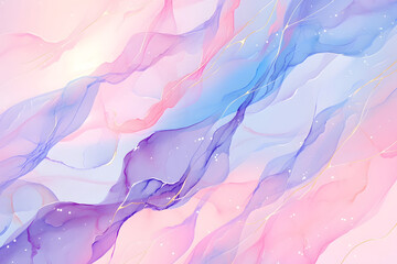 青とピンクの流れる抽象的な背景イラスト