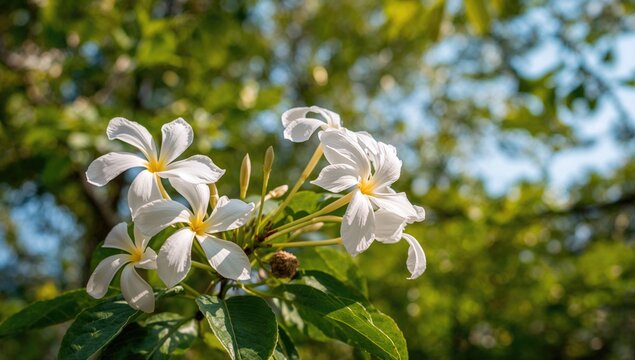 Flower of Cordia angiocarpa plant close-up
