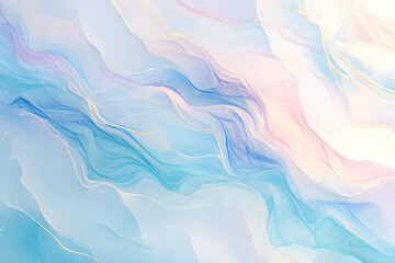 青いグラデーションの流れる抽象的な背景イラスト