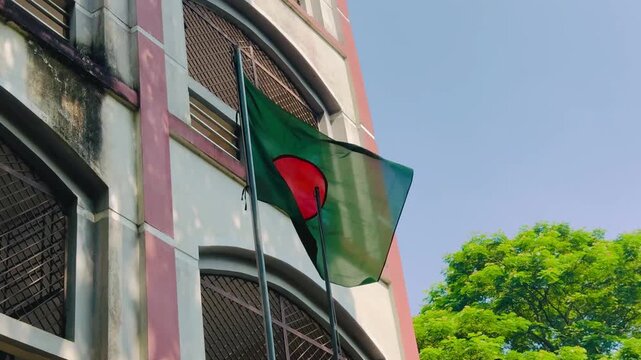 Bangladesh Flag Waving on a Sunny Day