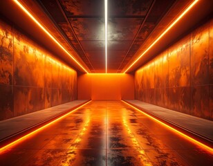 Fototapeta premium Futuristic Perspective, Lighting Energetic Studio Angle Mood establishing Dark Abstract Wallpaper Realistic Wide Background