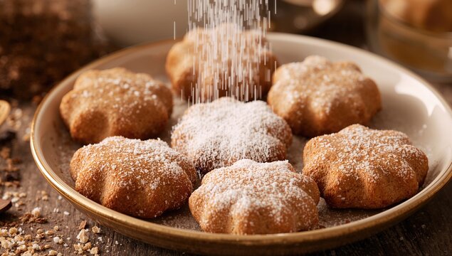 Sweet Treats for the Islamic Festival of El Fitr: Dusting Kahk with Sugar