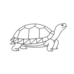 Simple Turtle Outline Drawing for Coloring and Design