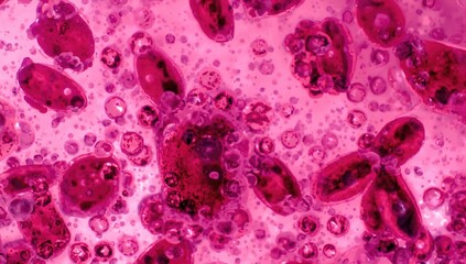 Microscopic view of reduced platelet and white blood cell counts in a blood sample associated with immune-related thrombocytopenia.