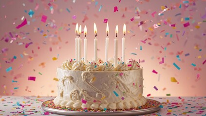 Celebration cake with extinguished flames
