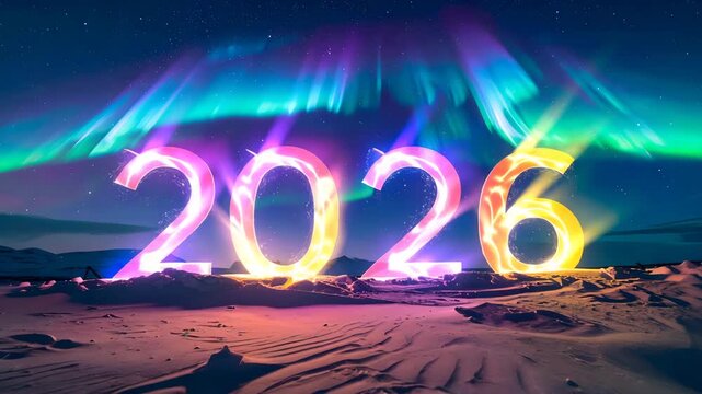 Vibrant 2026 New Year Celebration under the Northern Lights promises a bright future and success in the coming years with hope and prosperity