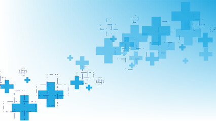 Abstract Blue Medical Crosses Background