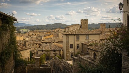 Fototapeta premium Historic vintage town with classic architecture and scenic streets