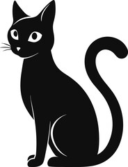 cute siamese cat silhoutte icon on transparent backgroud.