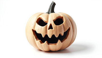 happy halloween pumpkin jack o lantern isolated on white background